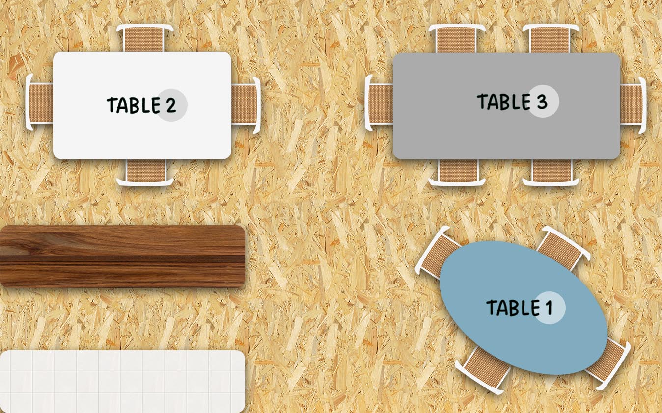 Plan indicatif des tables du cafe ceramique